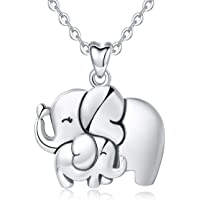Los mejores  - Eusense Collar Jirafa - Elefante - Gato Plata Esterlina 925 - Colgante Animales Lindos- Joyería Regalo para Mujer Niñas